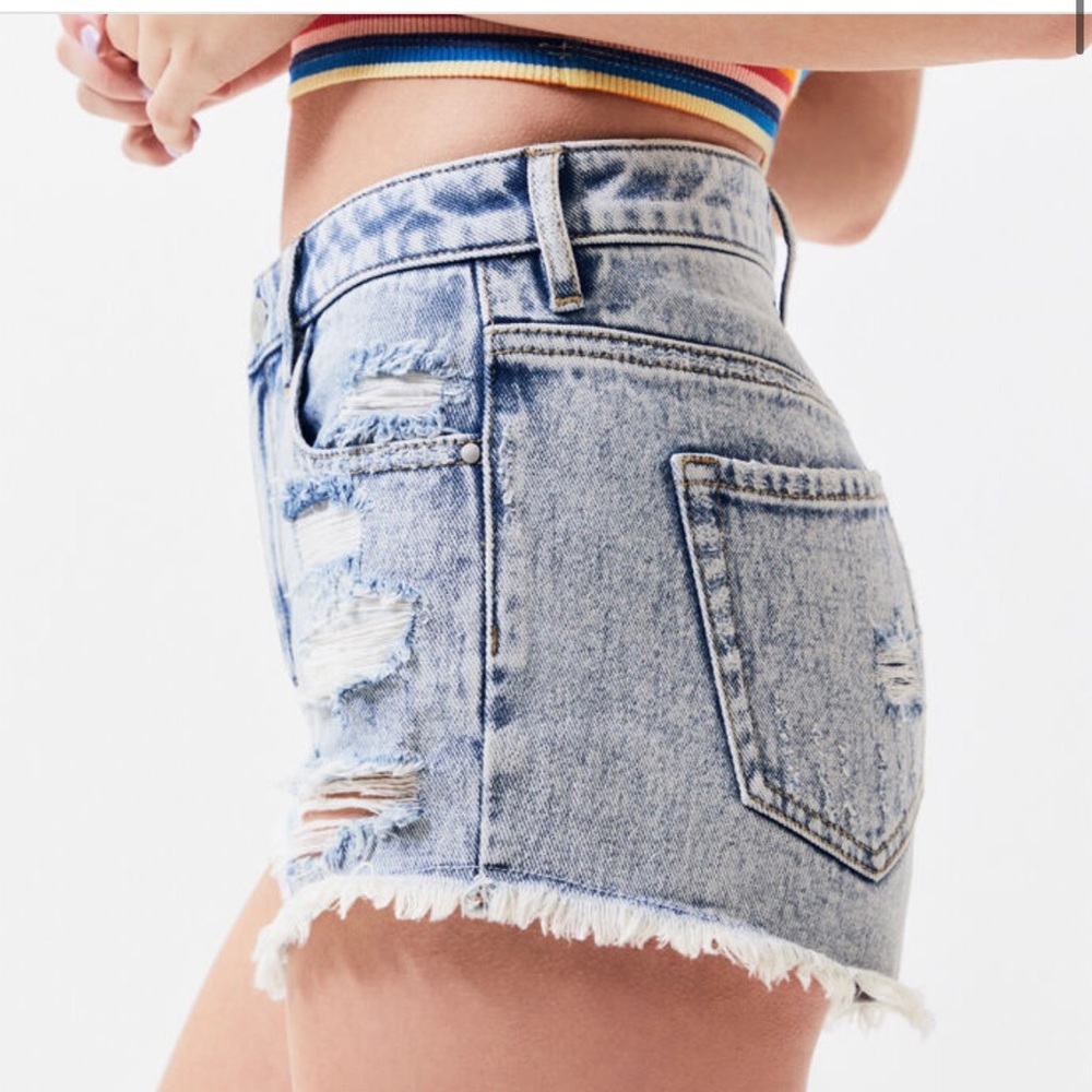 PacSun High Rise Distressed Denim Shorts
